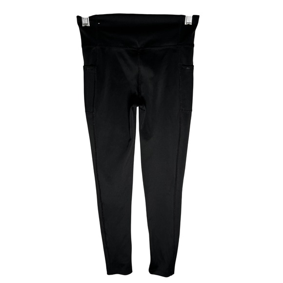 Nike Dri Fit Girls Black Athletic Leggings Size S Pockets Workout Gym Pants - Picture 2 of 6